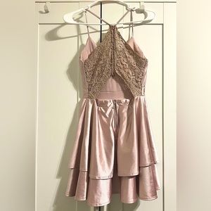 Champagne Pink Metallic Dress